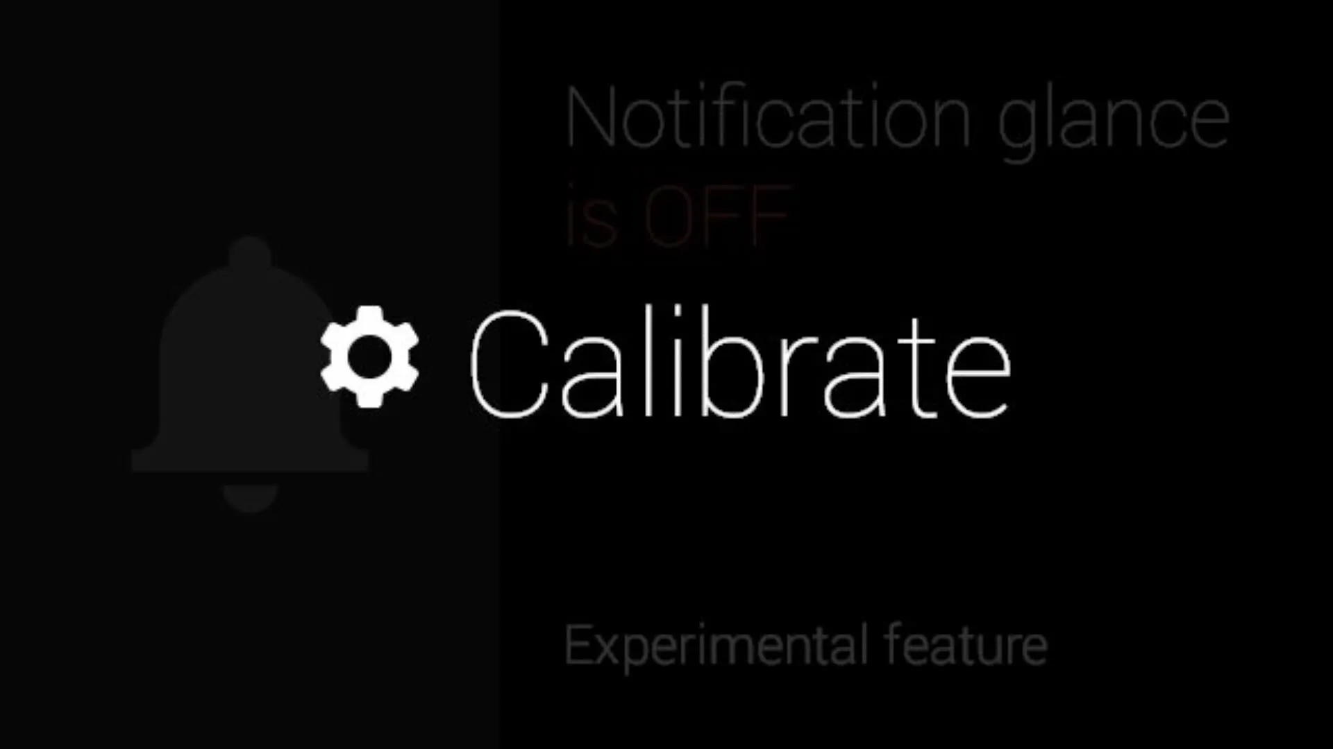 Calibration screen for notification settings.